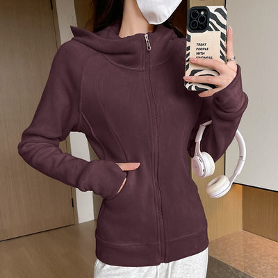 Fleece-lined Stand Collar Sweater Polar Fleece Yoga Clothes