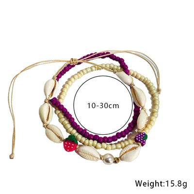 Foot Ornaments Bohemian Color Bead Starfish Shell Pendant Anklet Female Beach Style Ornament