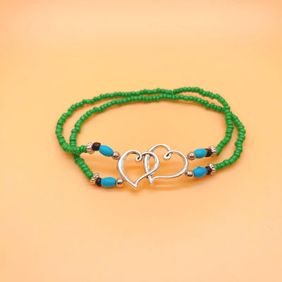 Women's Fashion Twin-style Love Bead Anklet