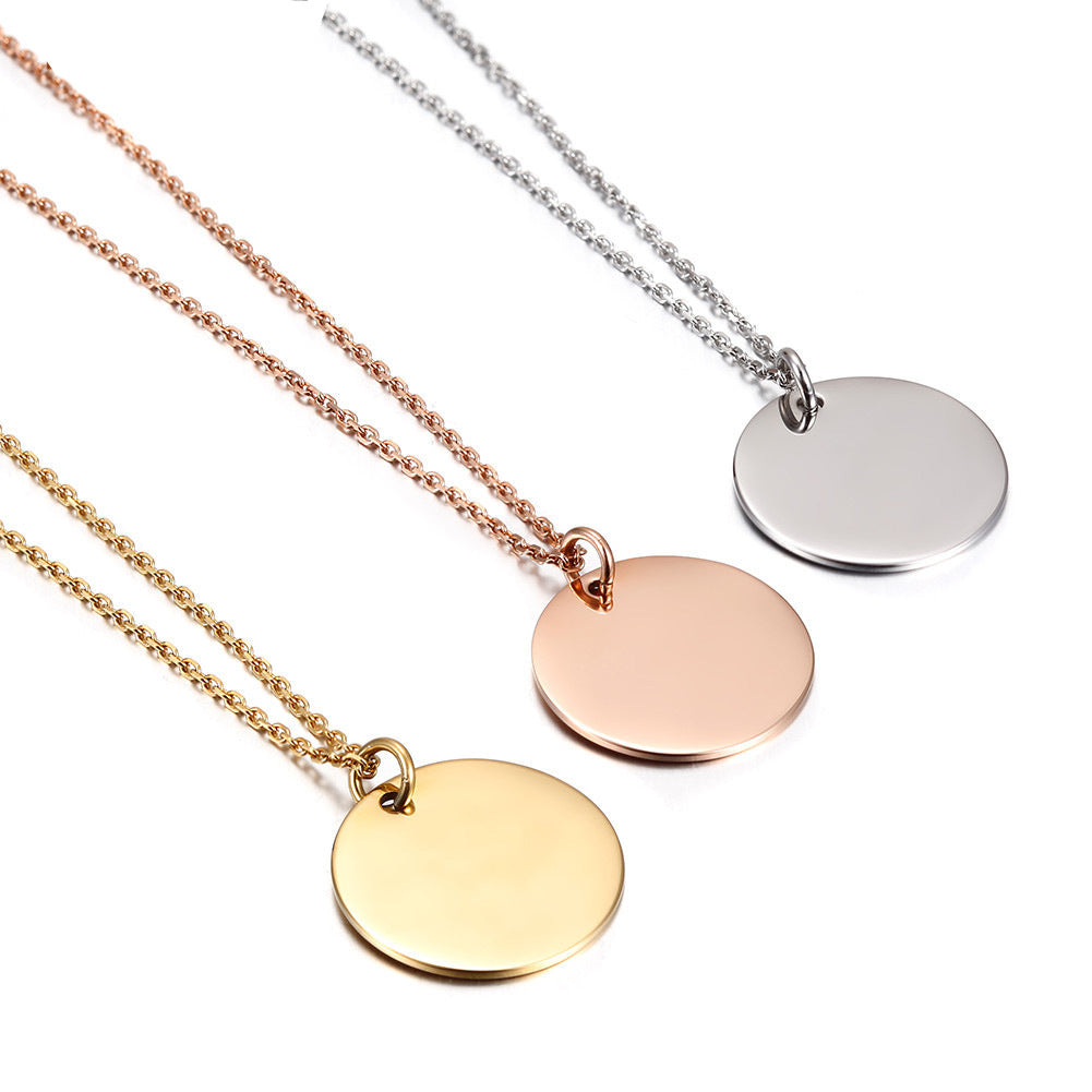 Women's Smooth Round Pendant Necklace