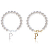 Letter Bracelet Suit Stainless Steel Stringed Pearls