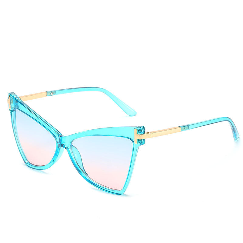 Fashion Triangle T-shaped Ocean Color Cat Eye Glasses