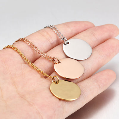 Women's Smooth Round Pendant Necklace