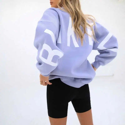 Fashion Printed Thickening Long Sleeve Loose Sweatshirt