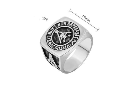 Masonic Logo Ghost Head Men's Titanium Steel Ring