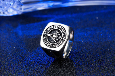 Masonic Logo Ghost Head Men's Titanium Steel Ring