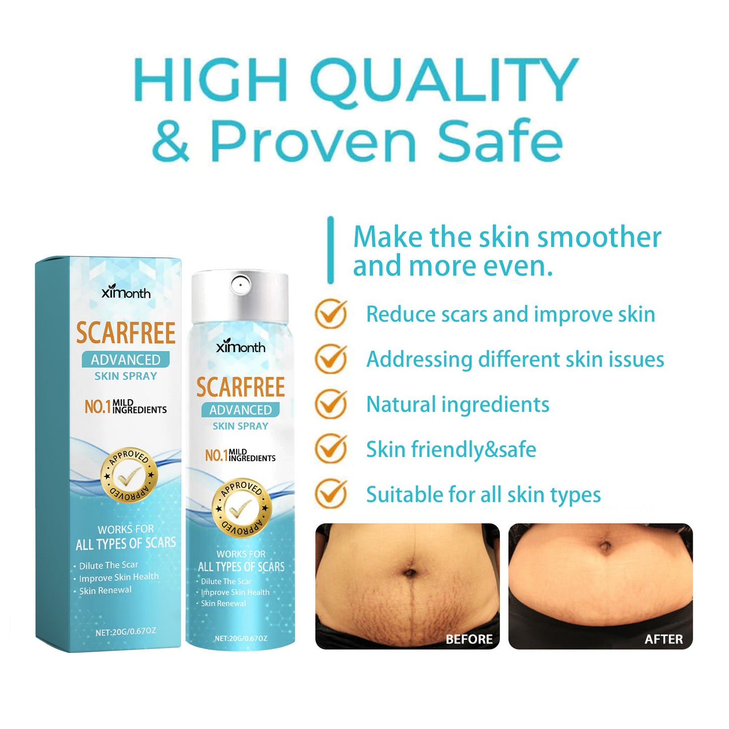 Lighten Scar Care Spray On Body Skin