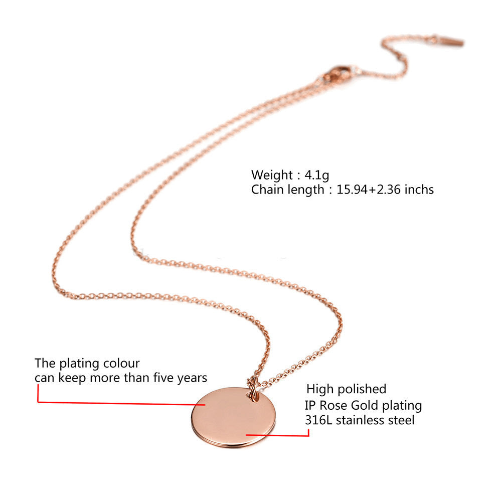 Women's Smooth Round Pendant Necklace