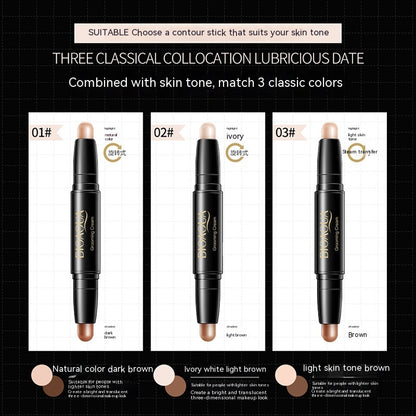 Double-headed Light And Shadow Contour Stick Concealing And Setting Face Repair