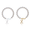 Letter Bracelet Suit Stainless Steel Stringed Pearls