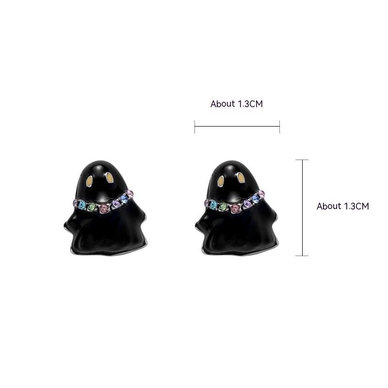 Original Black Cute Ghost Earrings Light Luxury