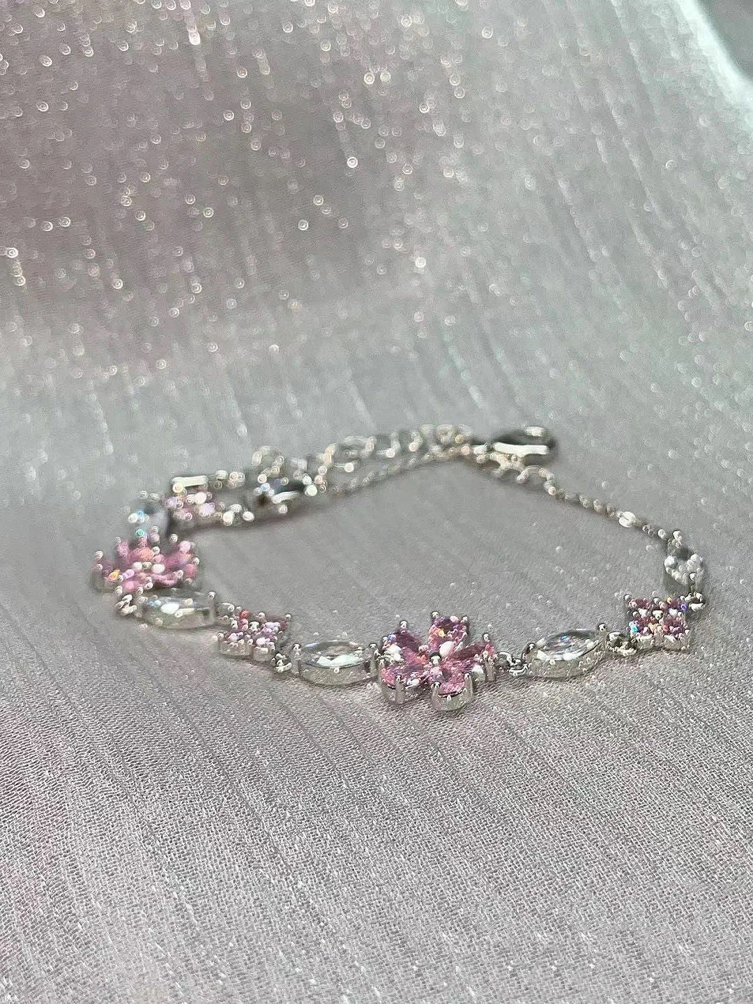 Women's Cherry Blossom Crystal Bracelet