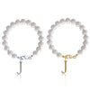 Letter Bracelet Suit Stainless Steel Stringed Pearls