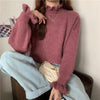 Red Wooden Ear Half Turtleneck High-grade Sweater Sweater