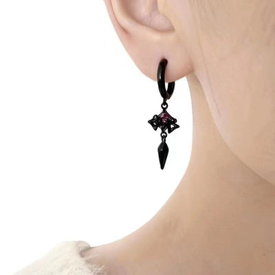 Dark Asymmetric Little Ghost Earrings Women's Cold Style