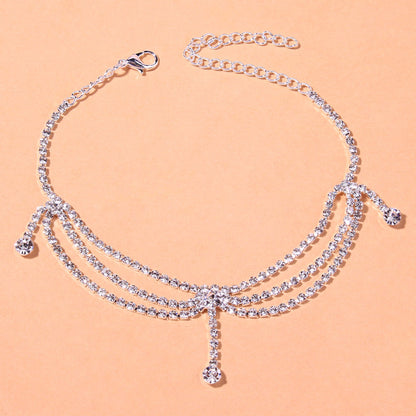 Women's Trendy Rhinestone Multi-layer Anklet