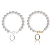 Letter Bracelet Suit Stainless Steel Stringed Pearls