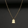 925 Silver Cute Ghost Design Halloween Necklace