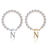 Letter Bracelet Suit Stainless Steel Stringed Pearls