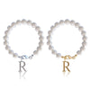 Letter Bracelet Suit Stainless Steel Stringed Pearls