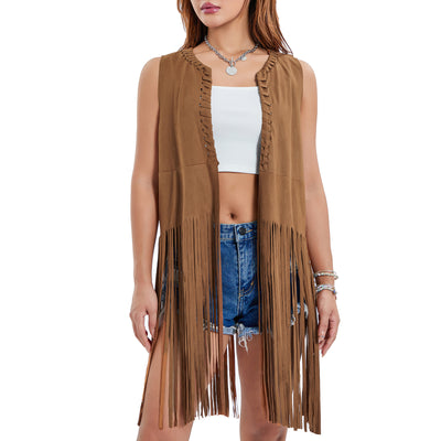 Suede Tassel Vest Coat Women