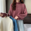 Red Wooden Ear Half Turtleneck High-grade Sweater Sweater