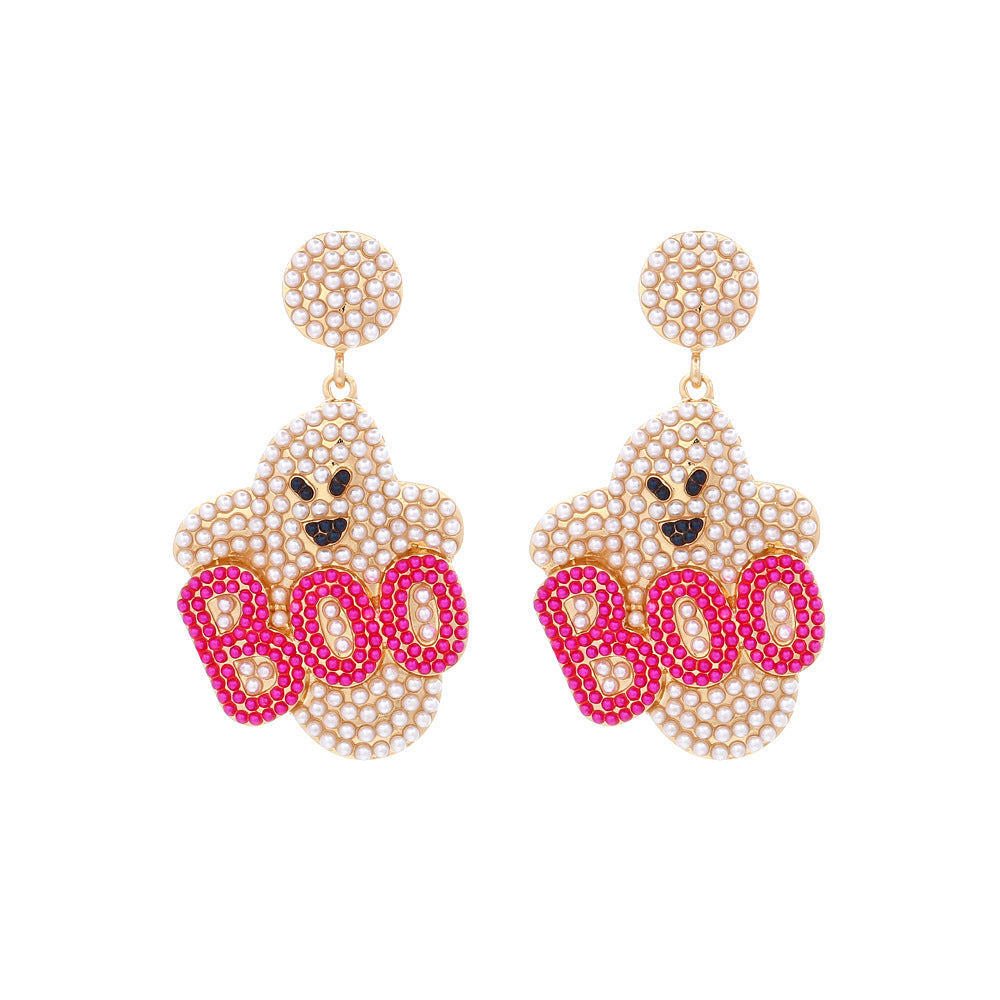 Cute Pearl BOO Ghost Earrings For Women