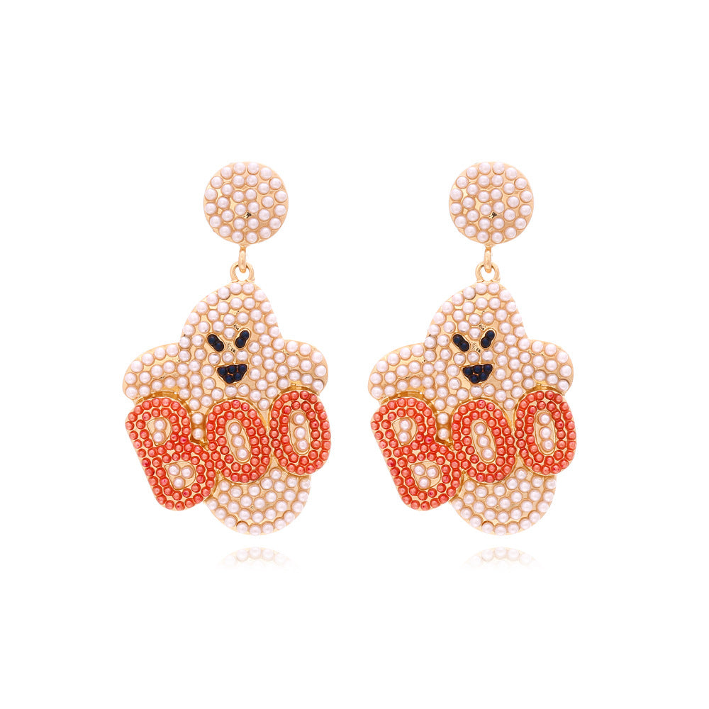 Cute Pearl BOO Ghost Earrings For Women