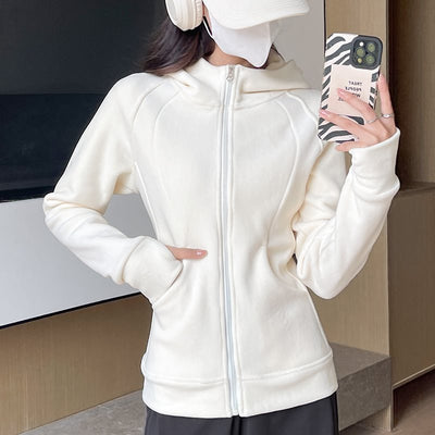 Fleece-lined Stand Collar Sweater Polar Fleece Yoga Clothes