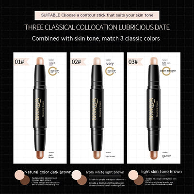 Double-headed Light And Shadow Contour Stick Concealing And Setting Face Repair