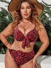 Women's Split Color Printing Swimsuit Plus Size