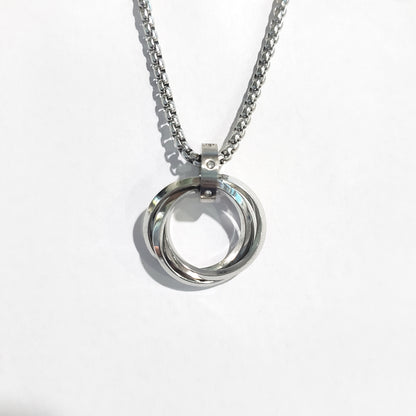 Men's Fashion Simple Stainless Steel Three-ring Necklace