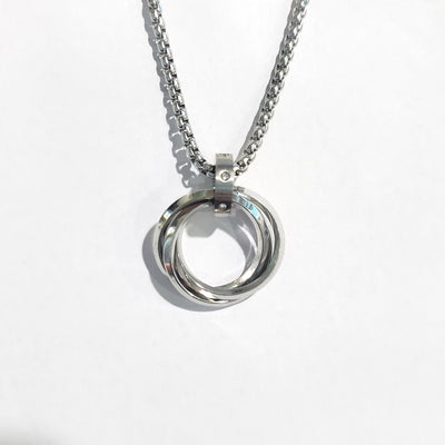 Men's Fashion Simple Stainless Steel Three-ring Necklace