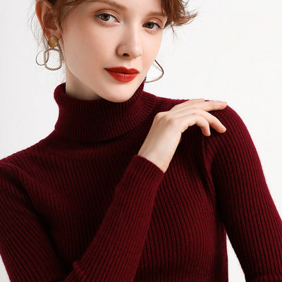 New Sweater Women's Turtleneck Pullover Slim Bottoming Shirt Thickened