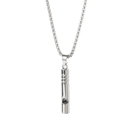 Men's Fashionable All-match Non-fading Alloy Whistle Pendant Necklace