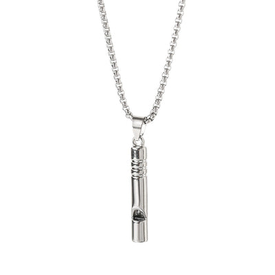 Men's Fashionable All-match Non-fading Alloy Whistle Pendant Necklace