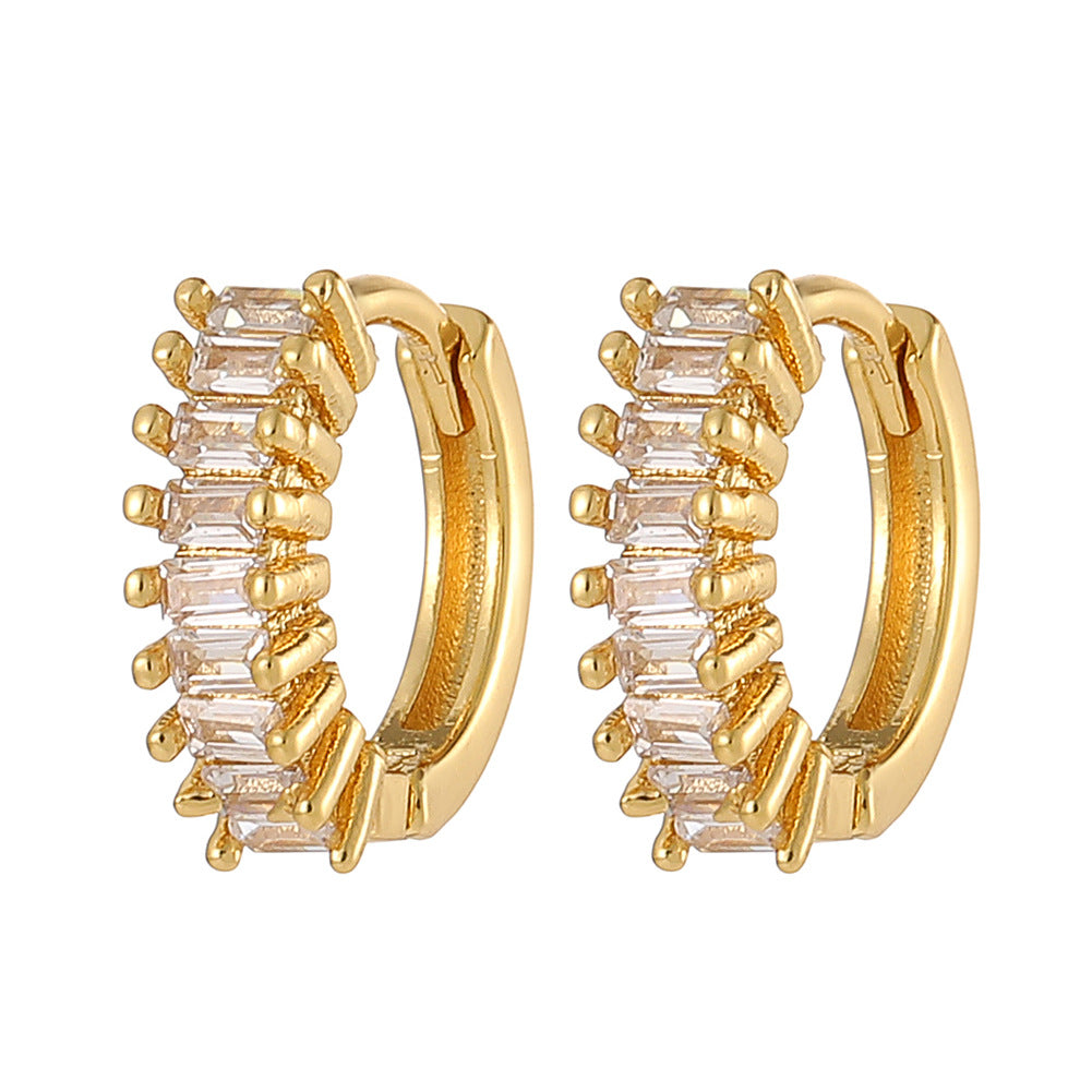 Fashion Copper Plating 18K Gold Earrings Ins Geometric