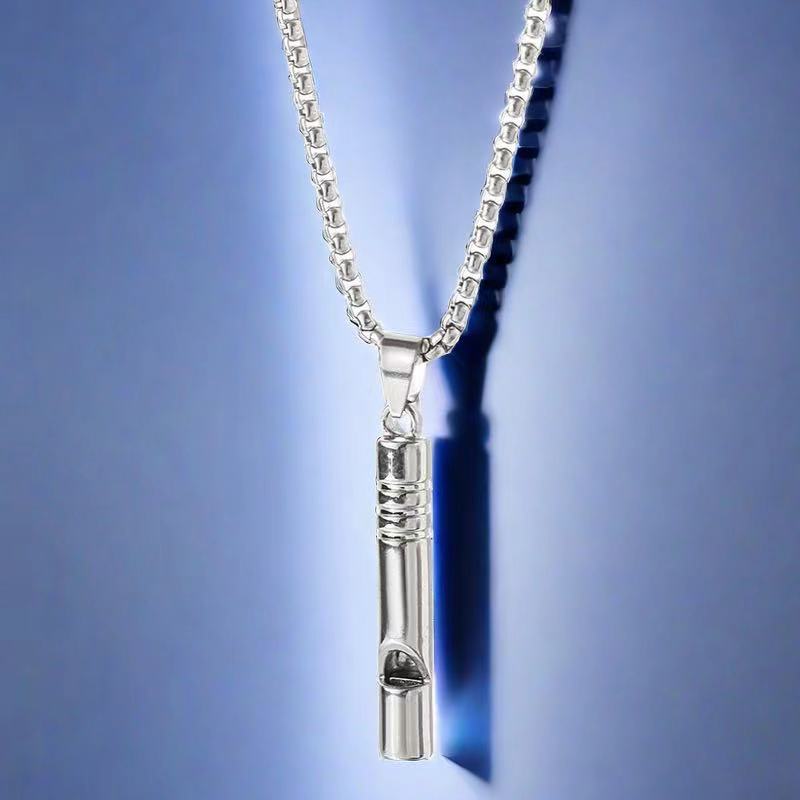 Men's Fashionable All-match Non-fading Alloy Whistle Pendant Necklace