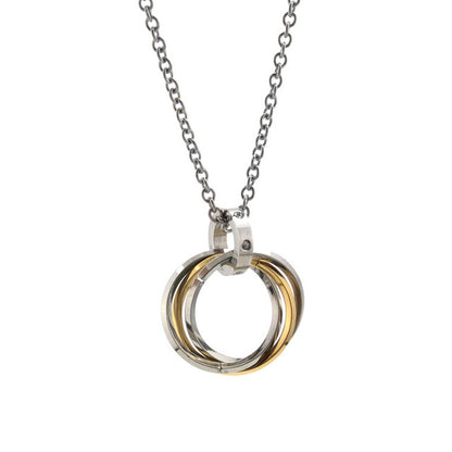 Men's Fashion Simple Stainless Steel Three-ring Necklace