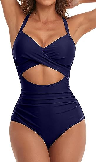 Women's Fashion Casual Cross One-piece Swimsuit