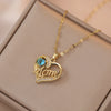 Necklace Female With Hearts Mom Pendant Letters