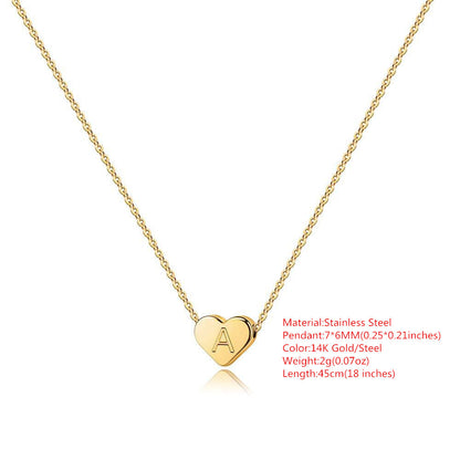 18K Gold Stainless Steel Love Letter Necklace