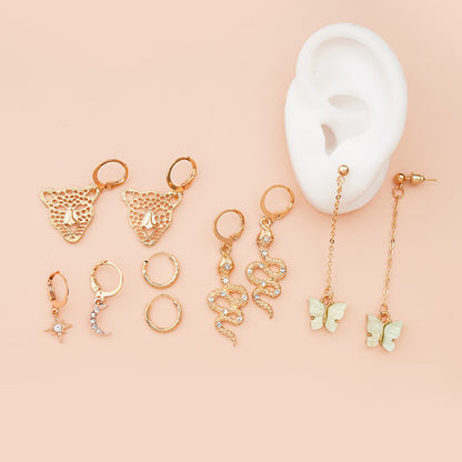 Women's Fashionable Temperamental All-match Butterfly Eardrops Stud Earrings