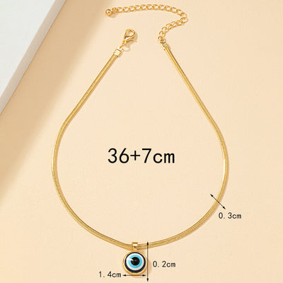 Fashion Color Eye Necklace Clavicle Chain