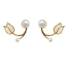 Sterling Silver Needle Tulip Stud Earrings For Women