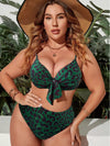 Women's Split Color Printing Swimsuit Plus Size