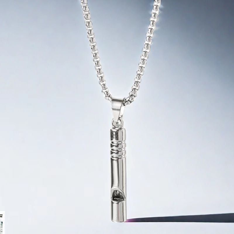 Men's Fashionable All-match Non-fading Alloy Whistle Pendant Necklace