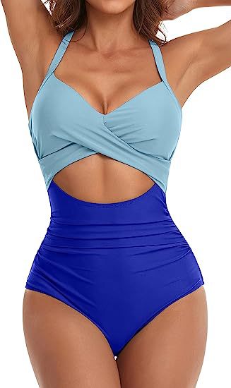 Women's Fashion Casual Cross One-piece Swimsuit