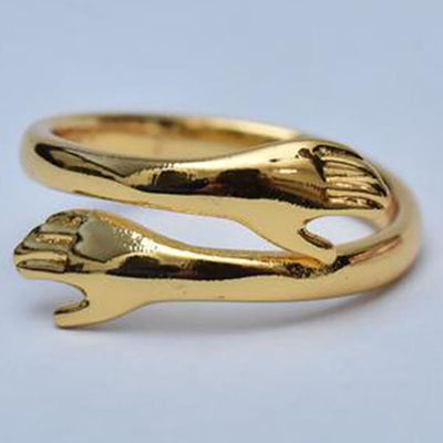 Love Hands Hug Couple Ring Simple Men And Women