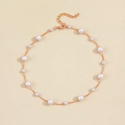 Vintage Pearl Clavicle Chain Female Simple